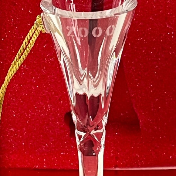 Gorham Crystal 2000 Holiday Toasting Flute With Tassel NIB Christmas Ornament - Picture 3 of 10